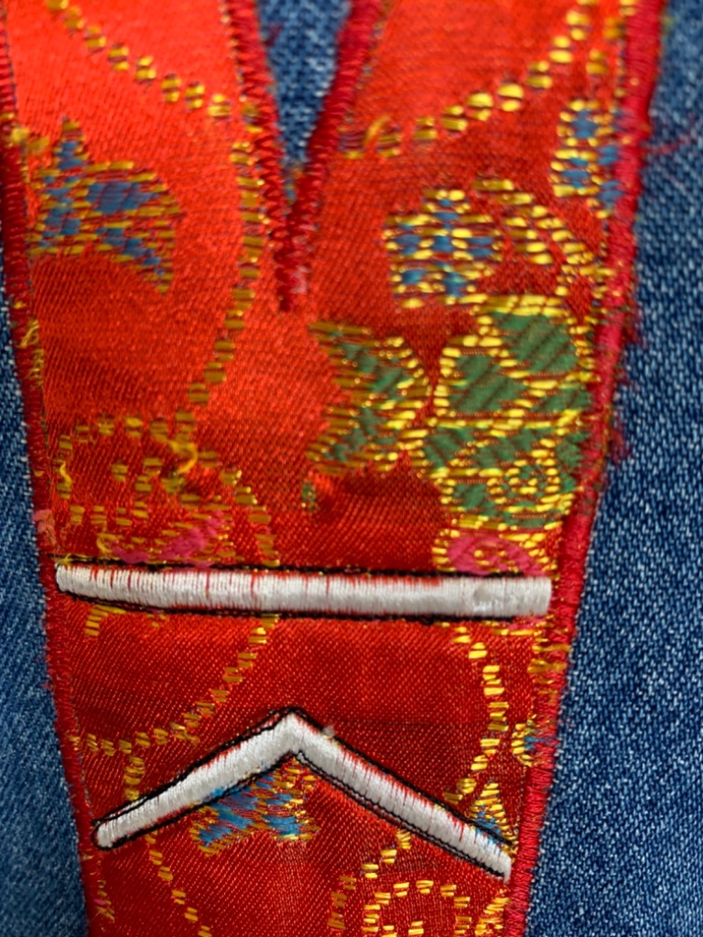 Tantrums Denim Jacket Women's Large Appliqué Cats Asian Flair Whimsical Artsy - Picture 15 of 16